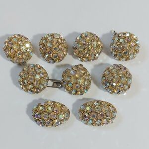 Vintage set of metal and rhinestone buttons